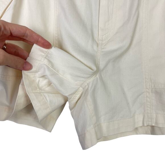 Old Navy | NWT Cream Soft Cotton Utility High Waist Paperbag Shorts - Picture 6 of 10